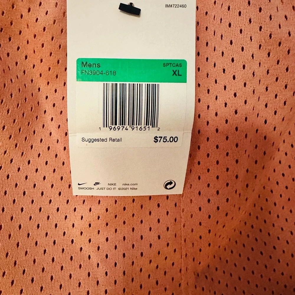Nike Orange Mesh shorts with Yellow Logo - Picture 3 of 6